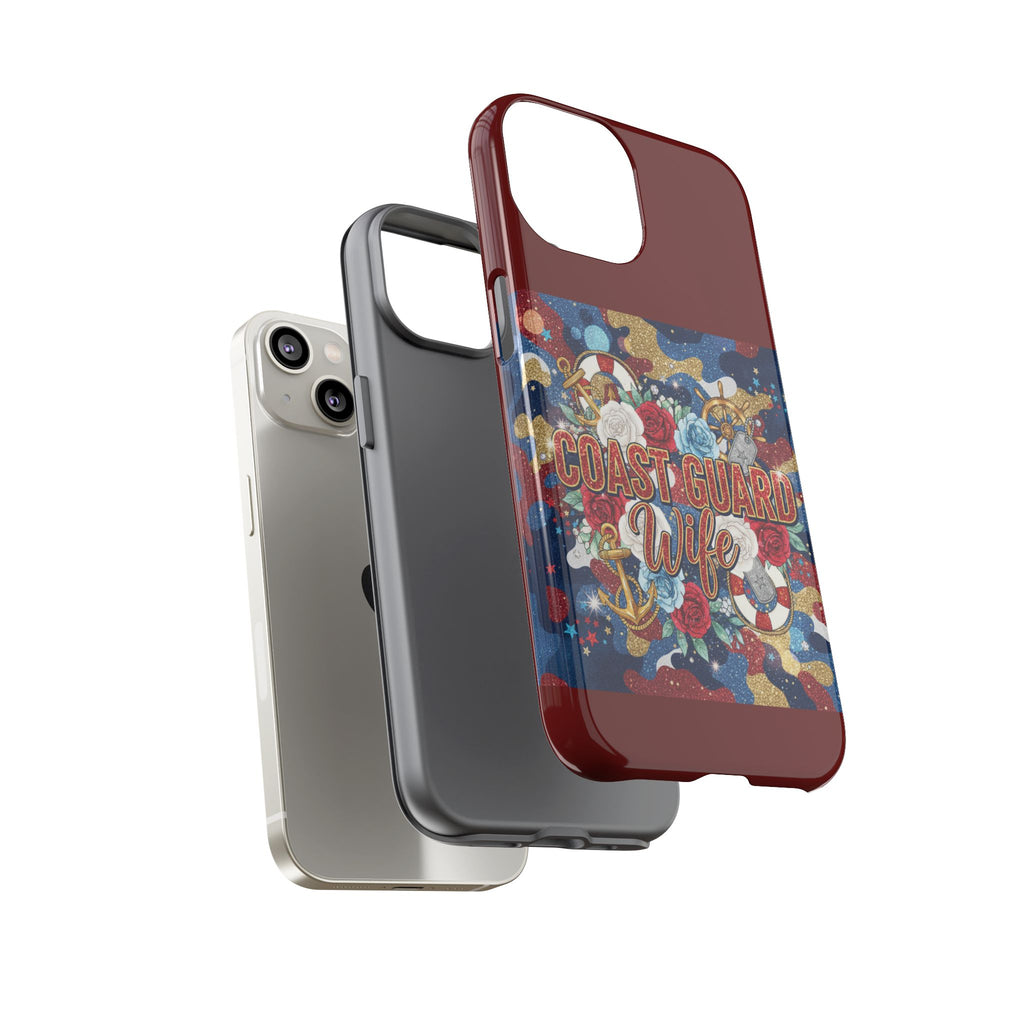 Coast Guard Wife Tough Phone Case — Patriotic Anchor & Lifebuoy Design