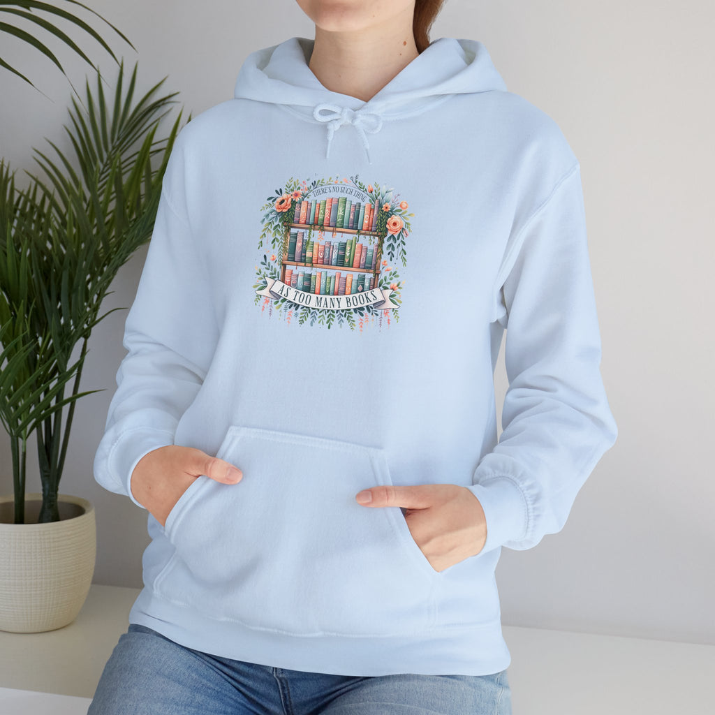Reading Nook Hoodie — Cozy Bookshelf Floral Graphic Sweatshirt
