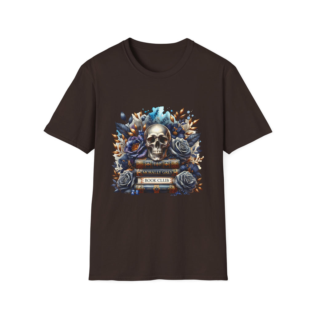 Skull & Roses Book Club T-Shirt — Gothic Literary Graphic Tee