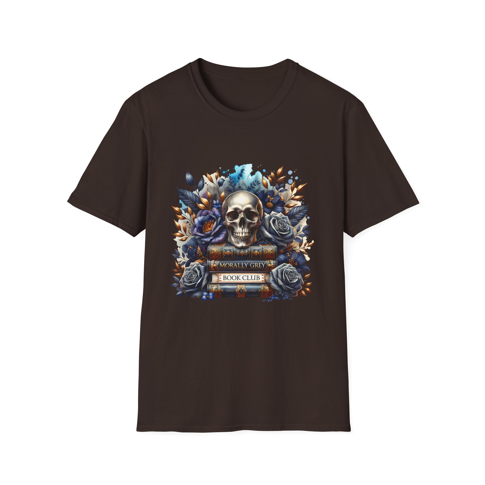 Skull & Roses Book Club T-Shirt — Gothic Literary Graphic Tee