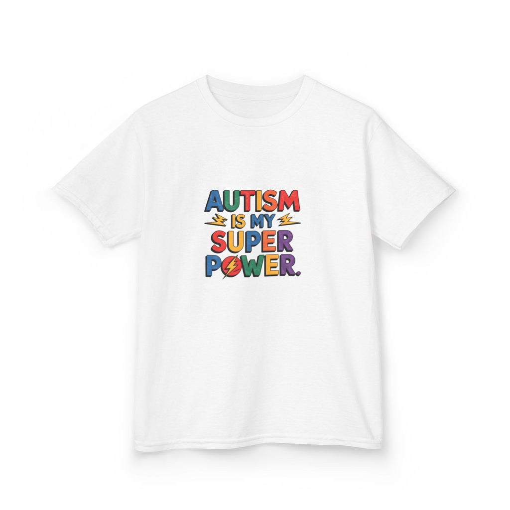 Kids T-Shirt — "Autism Is My Superpower" Colorful Pride Tee for Autism Awareness