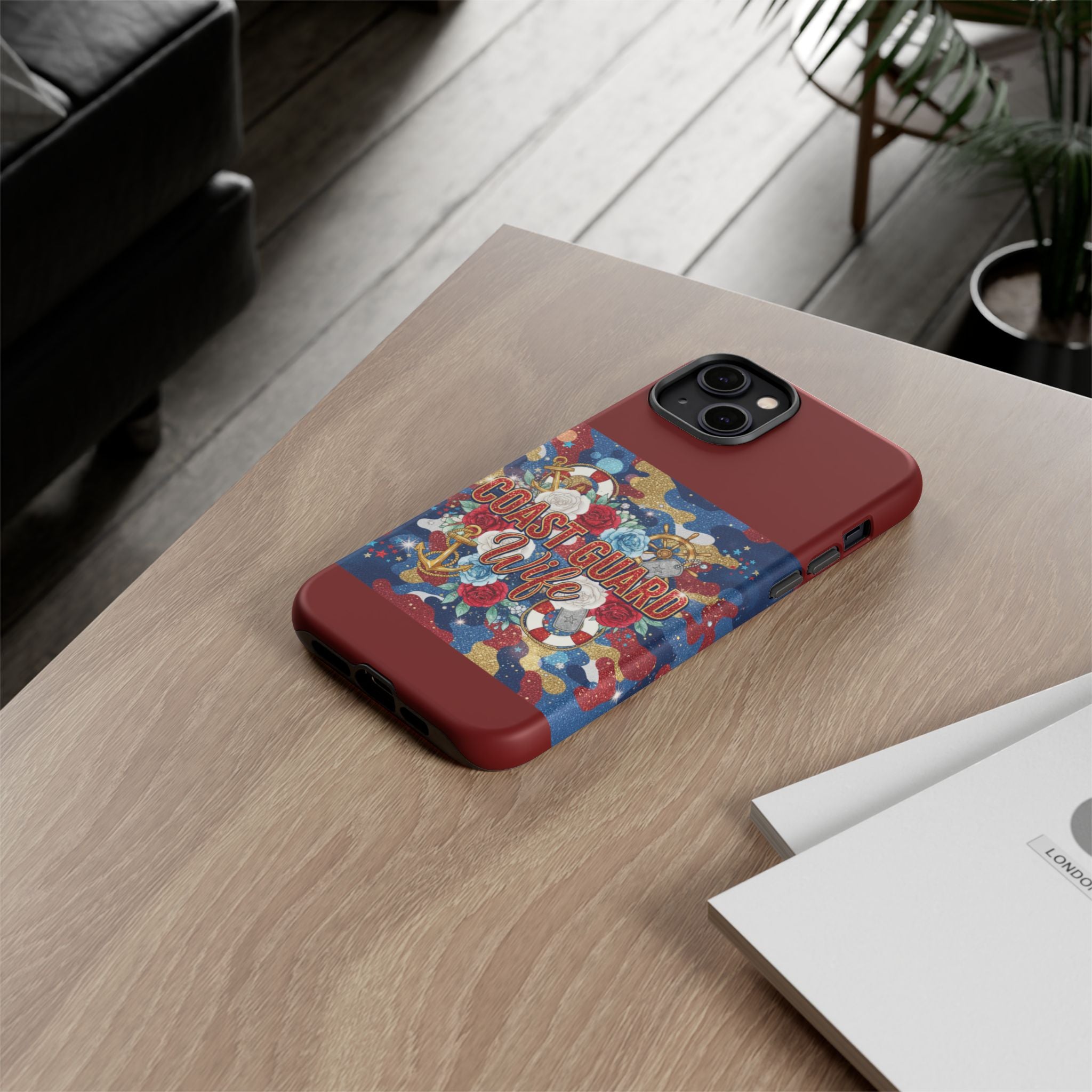 Coast Guard Wife Tough Phone Case — Patriotic Anchor & Lifebuoy Design