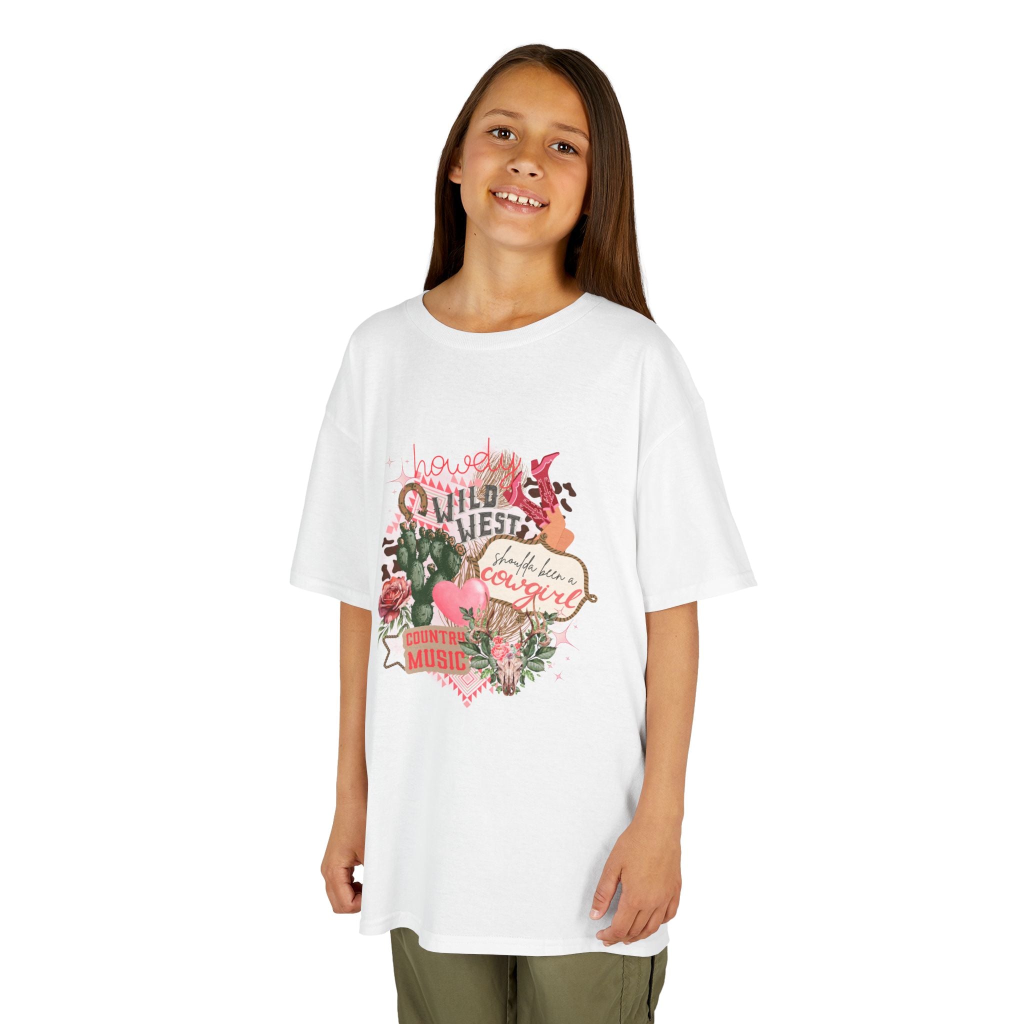Kids Tee — "Wild West Sweetheart" Floral Cowgirl Shirt