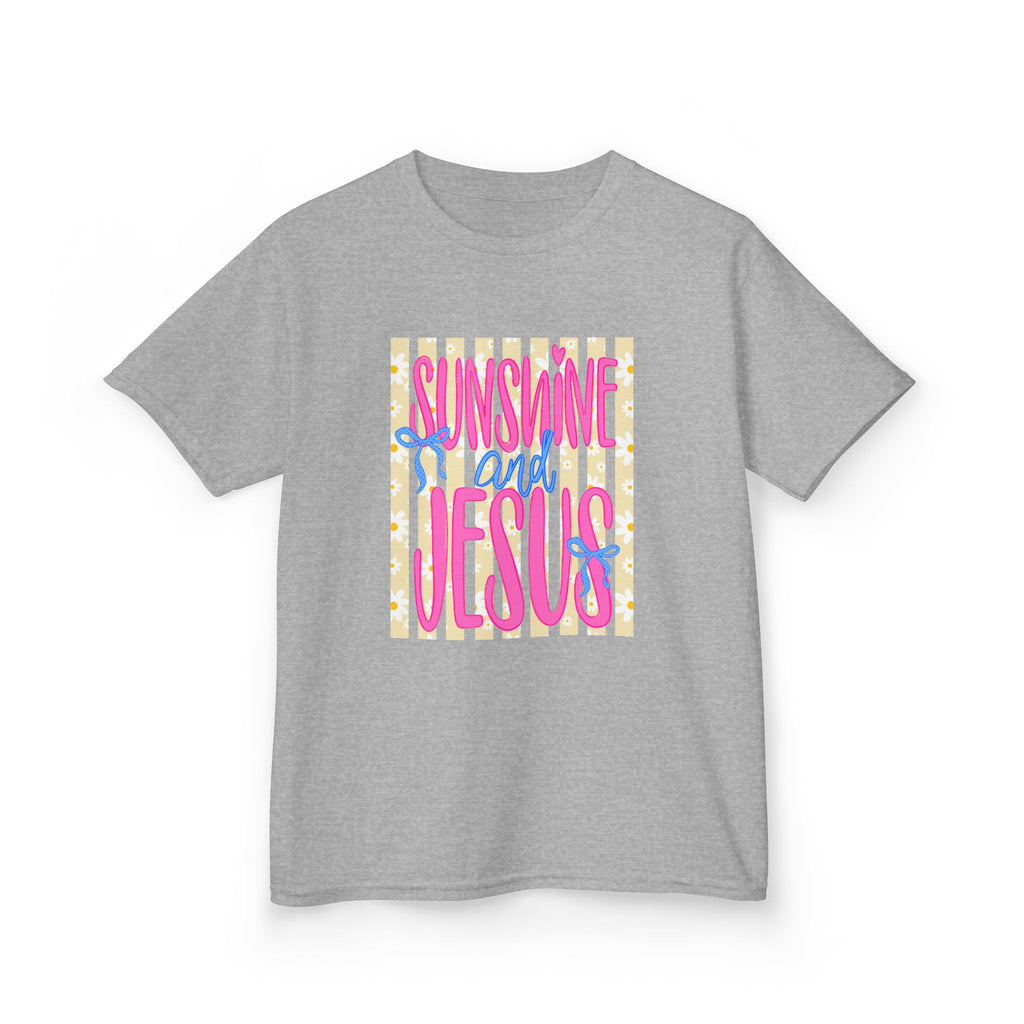 Kids T‑Shirt — "Sunshine and Jesus" Bright Faith Graphic Tee