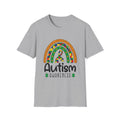 Autism Awareness T-Shirt — Colorful Puzzle Ribbon Rainbow Tee