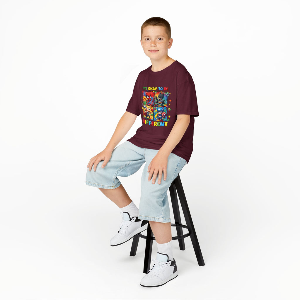 Kids 'It's Okay to Be Different' Graphic Tee — Colorful Inclusive Cartoon Design