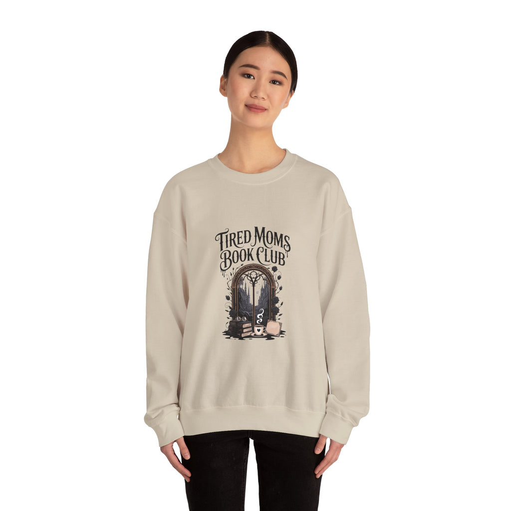 Tired Moms Book Club Sweatshirt — Cozy Reading Crewneck for Booklover Moms