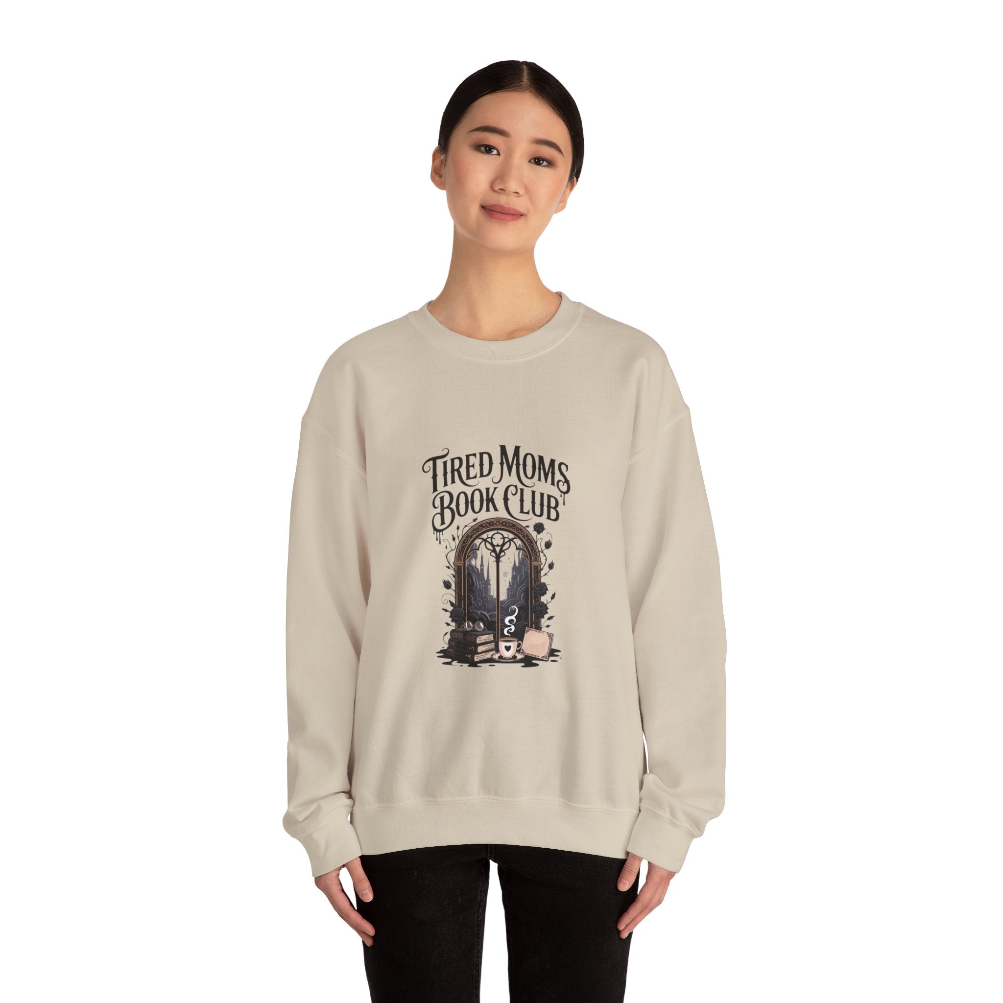 Tired Moms Book Club Sweatshirt — Cozy Reading Crewneck for Booklover Moms