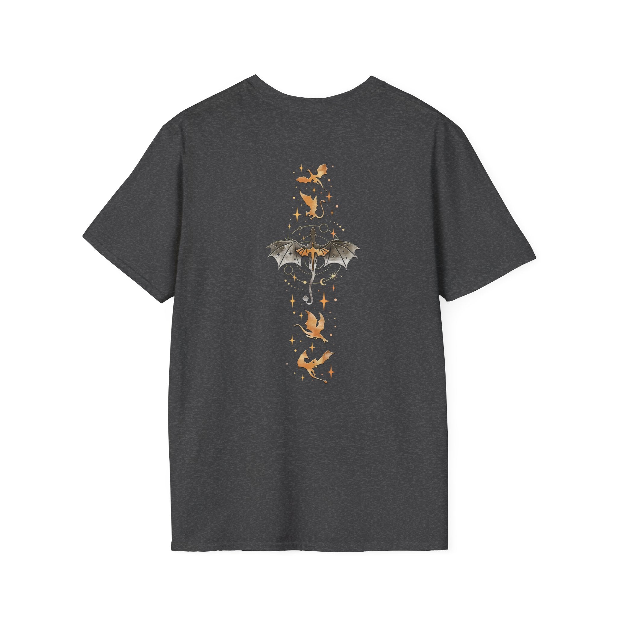 Book Dragon T-Shirt — Vintage Magical Books & Bat Illustration