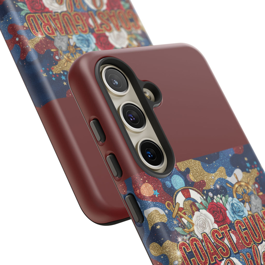Coast Guard Wife Tough Phone Case — Patriotic Anchor & Lifebuoy Design