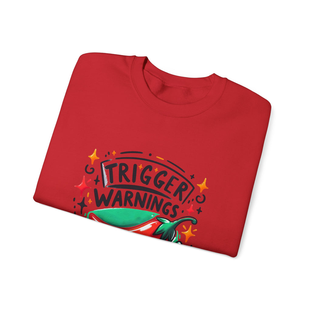 Sweatshirt — "Trigger Warnings Welcome" Chili Pepper Graphic Crewneck