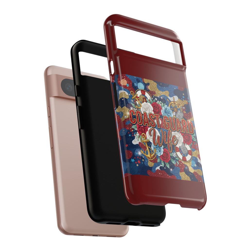 Coast Guard Wife Tough Phone Case — Patriotic Anchor & Lifebuoy Design