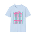 Raised On Rock & Country T-Shirt — Pink Teal Striped Graphic Tee