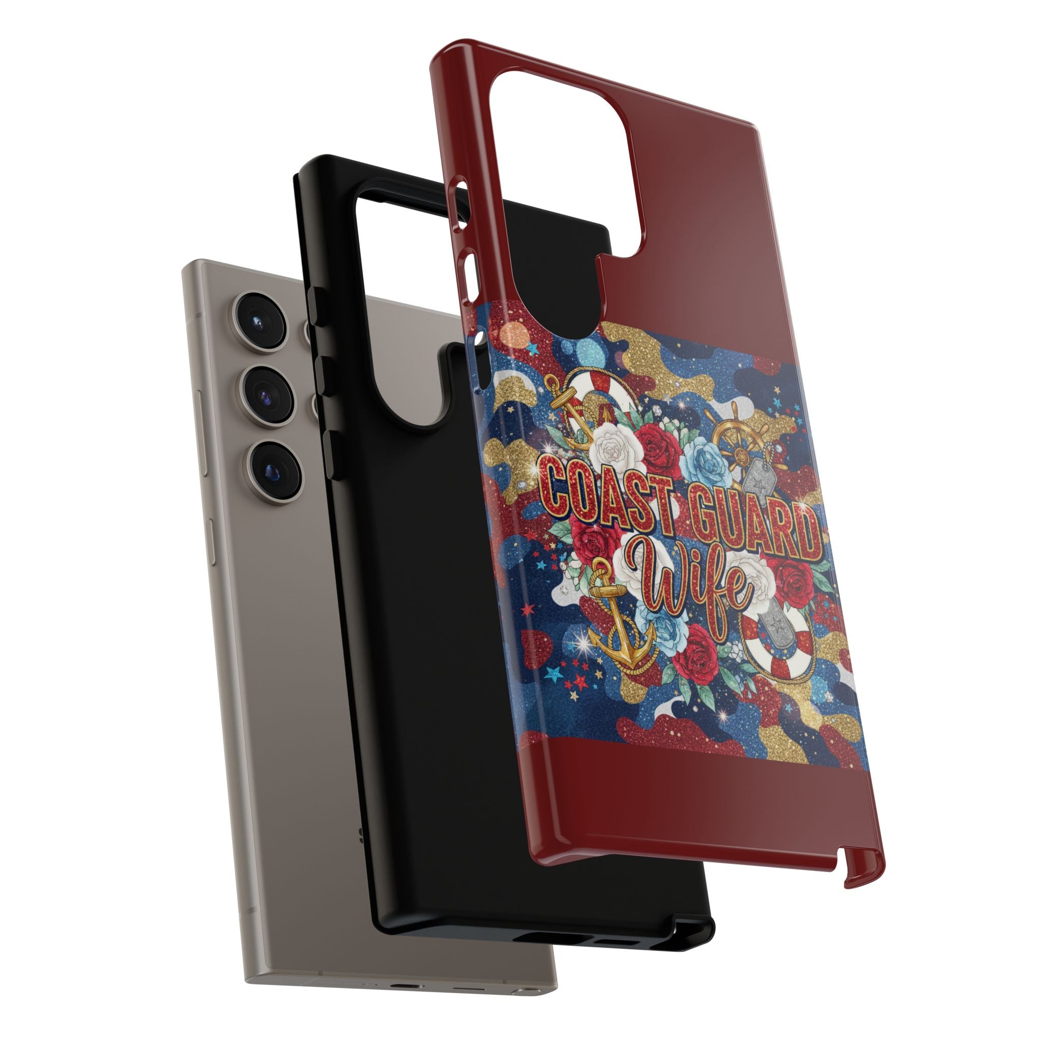 Coast Guard Wife Tough Phone Case — Patriotic Anchor & Lifebuoy Design