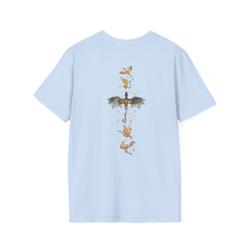 Book Dragon T-Shirt — Vintage Magical Books & Bat Illustration