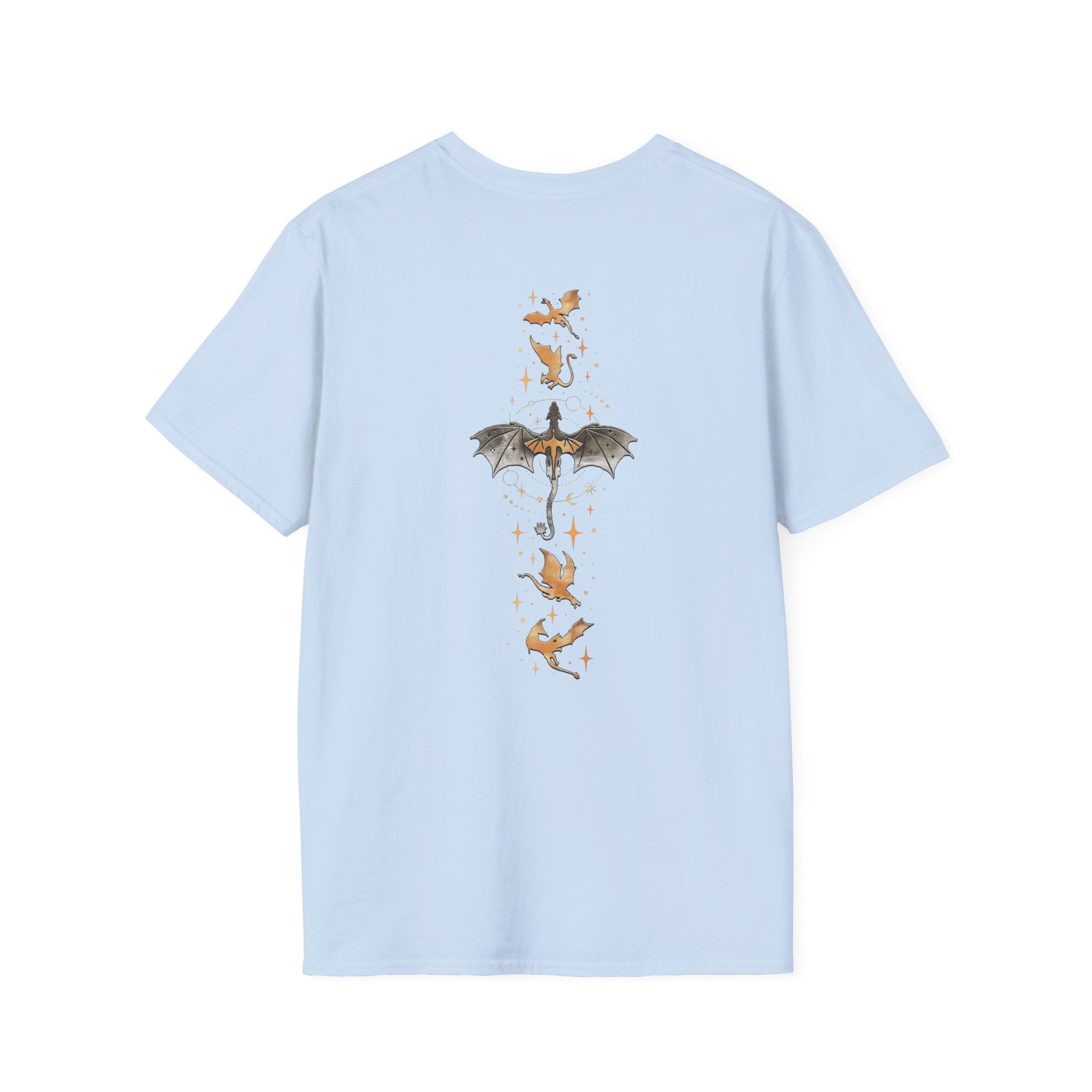 Book Dragon T-Shirt — Vintage Magical Books & Bat Illustration