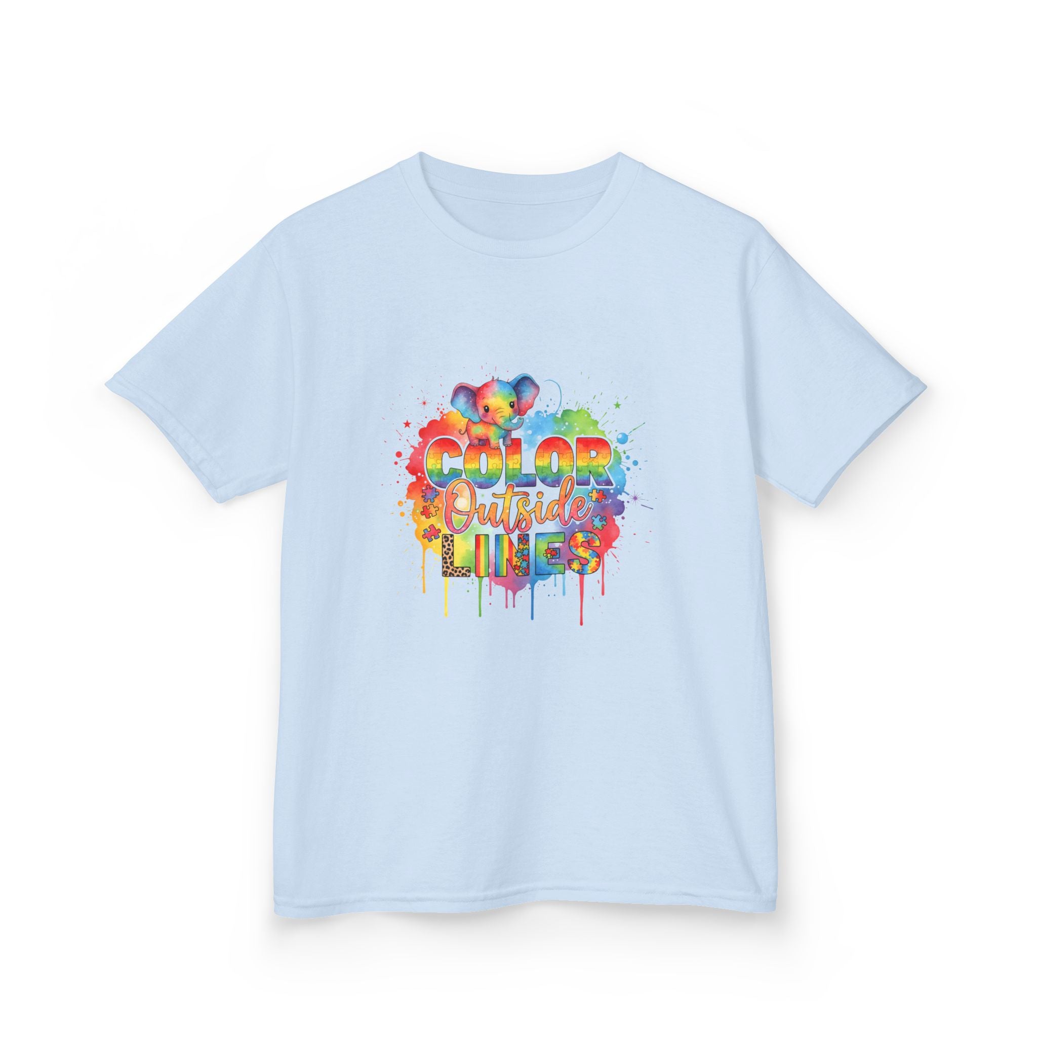 Kids T-Shirt — Color Outside the Lines Rainbow Drip Tee