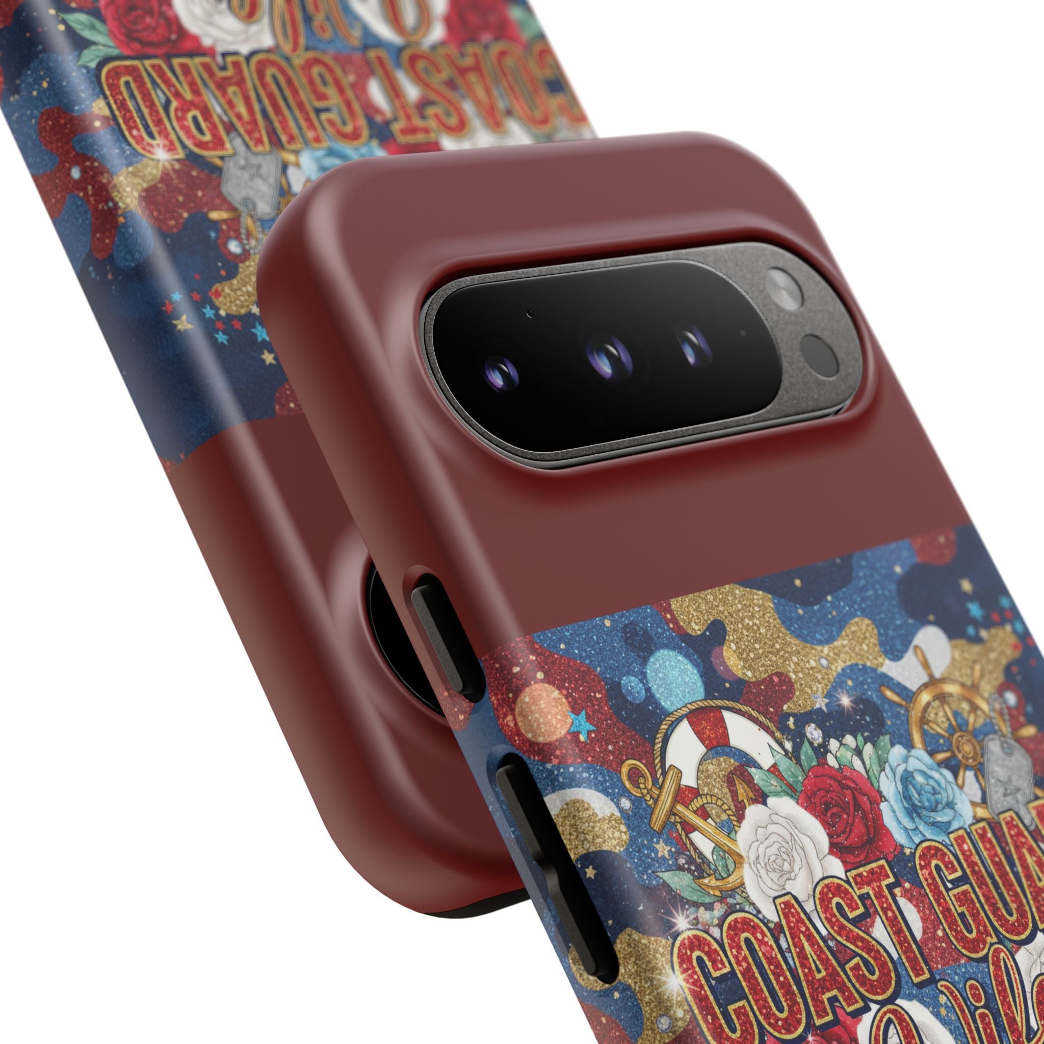 Coast Guard Wife Tough Phone Case — Patriotic Anchor & Lifebuoy Design