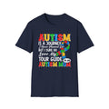 Autism Mom T-Shirt – “Autism Is a Journey…I Love My Tour Guide” Puzzle Ribbon Tee