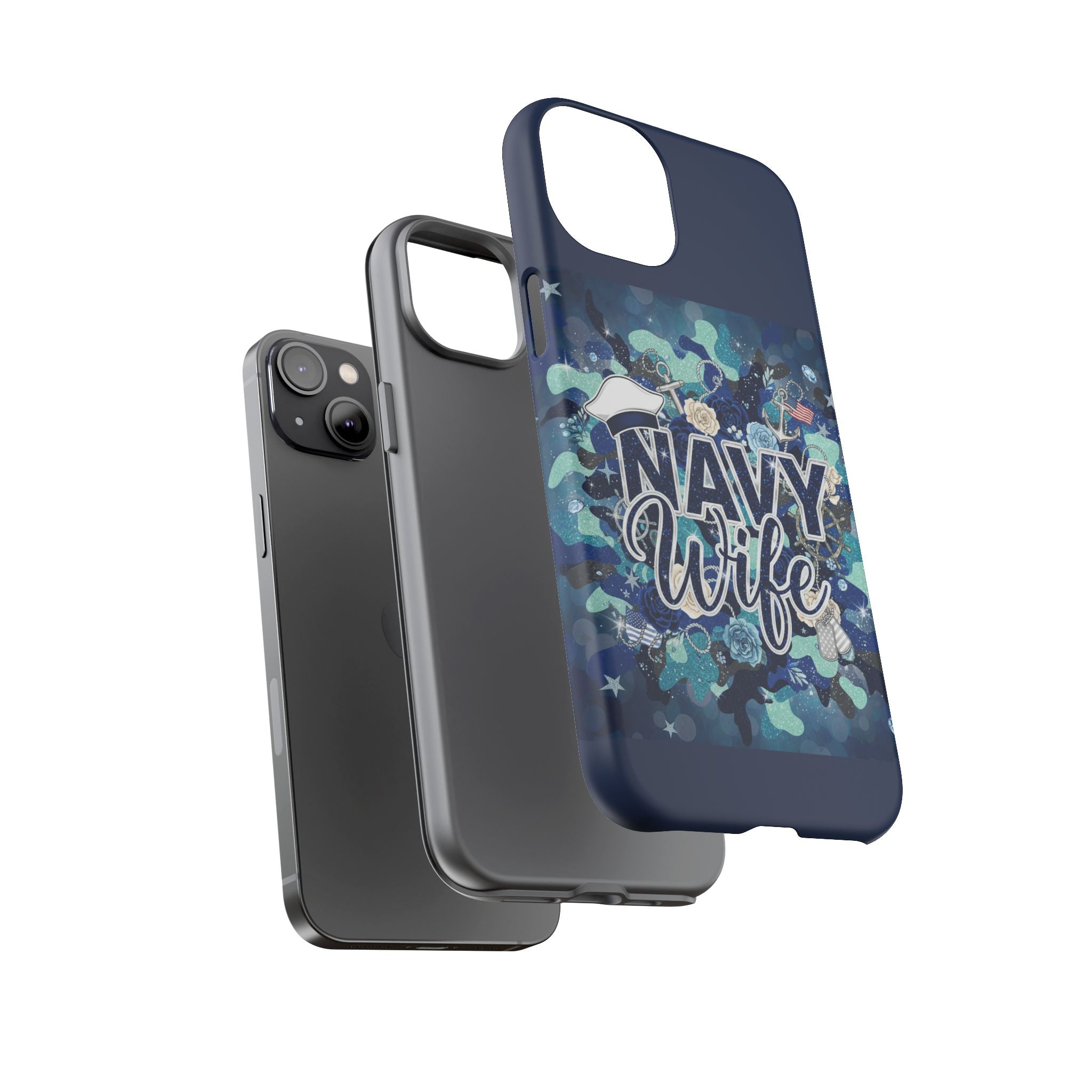 Navy Wife Tough Phone Case — Camouflage Military Tribute Protective Cover