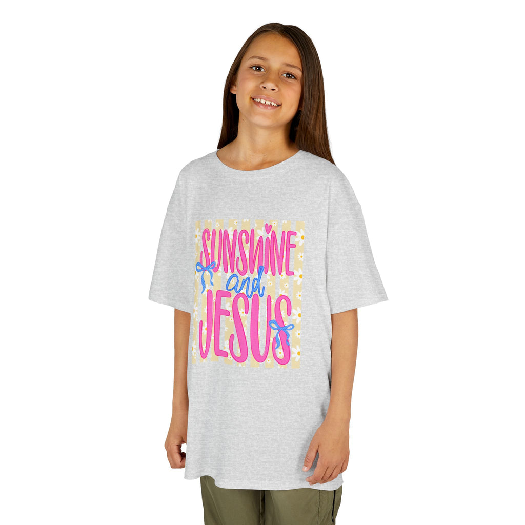 Kids T‑Shirt — "Sunshine and Jesus" Bright Faith Graphic Tee