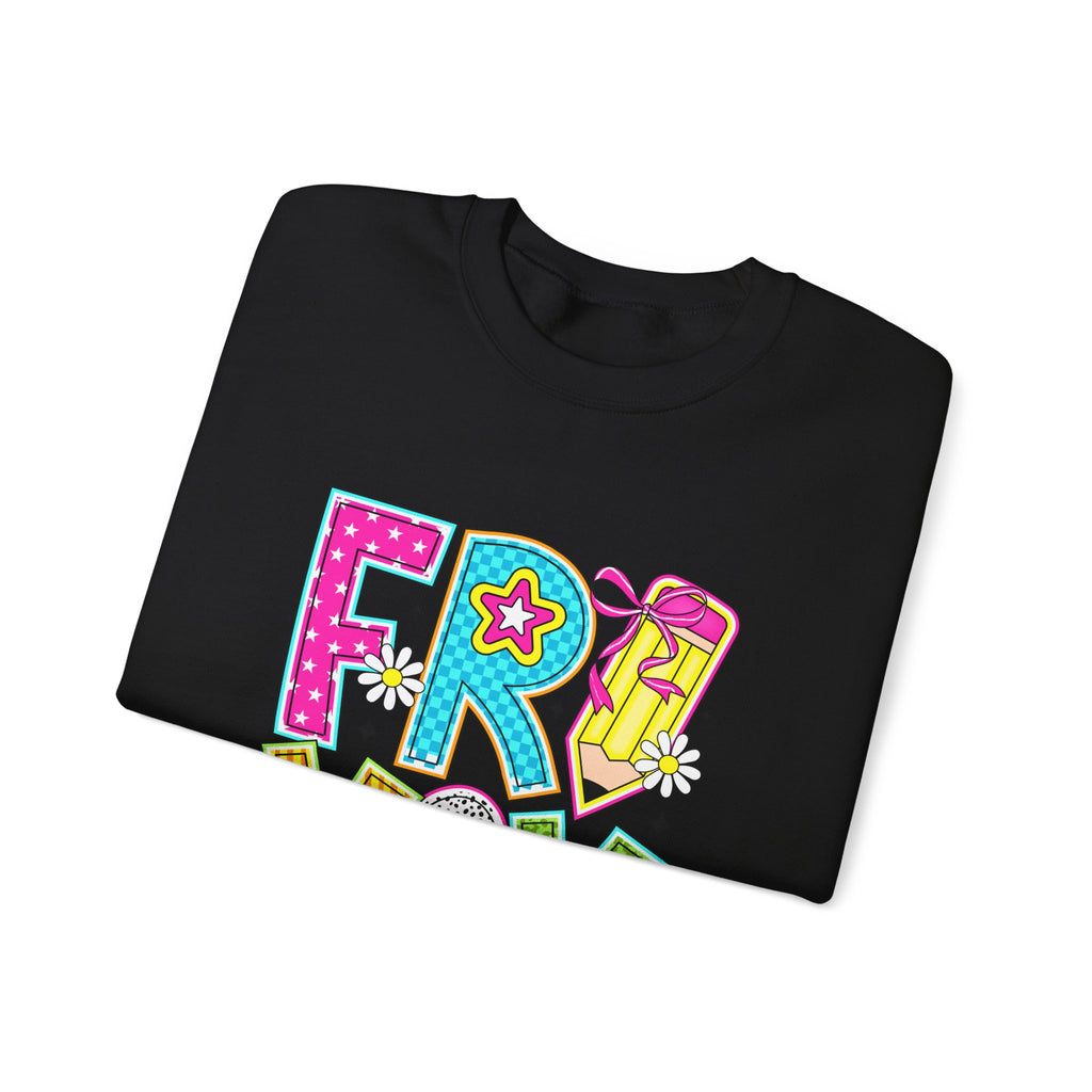 Fro-Yay Crewneck Sweatshirt — Colorful Retro Cartoon Graphic