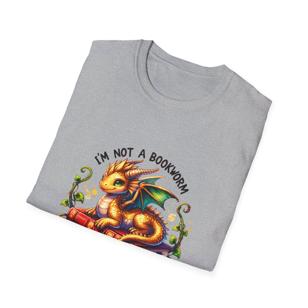 Book Dragon T-Shirt — "I'm Not a Bookworm, I'm a Book Dragon" Reading Tee