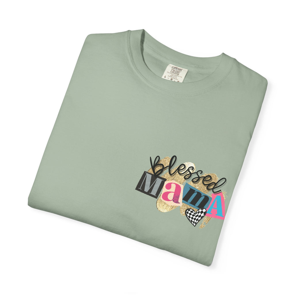 Mama Graphic T-Shirt — "Blessed Mama" Colorful Pop Art Floral Heart Tee