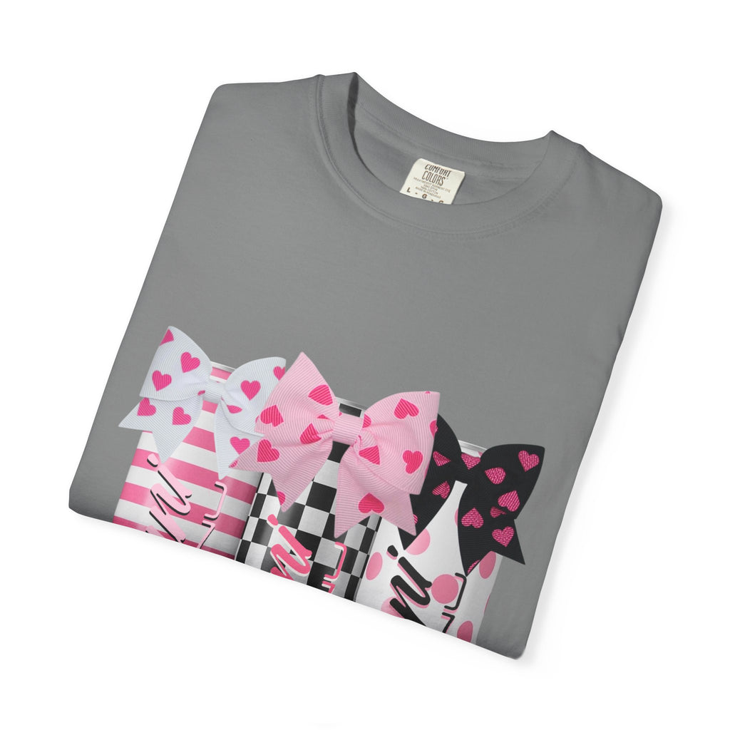 Lipstick Trio Graphic T-Shirt — Pink Bow Cosmetic Design