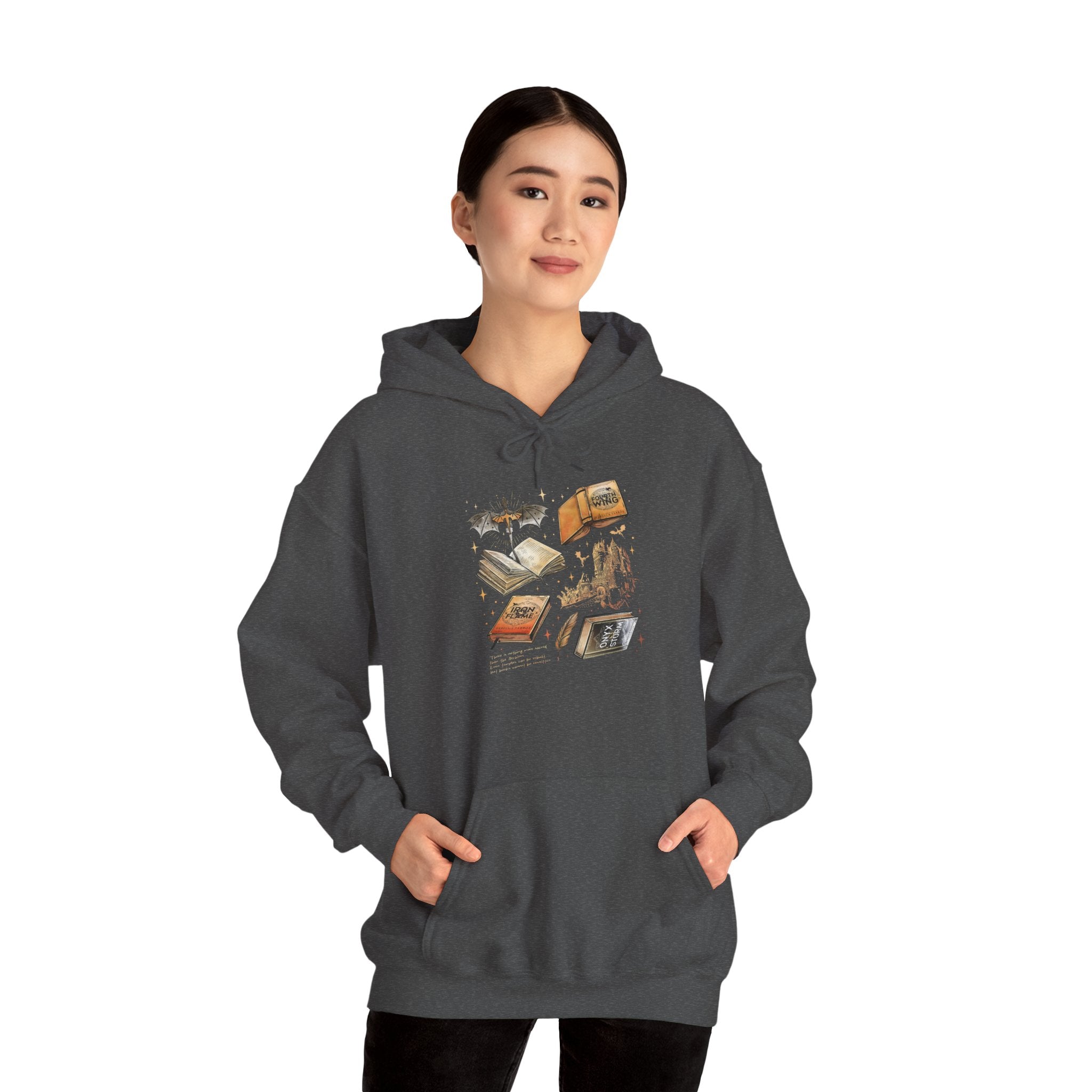 Bookish Bat Hoodie — Vintage Flying Books Graphic Pullover