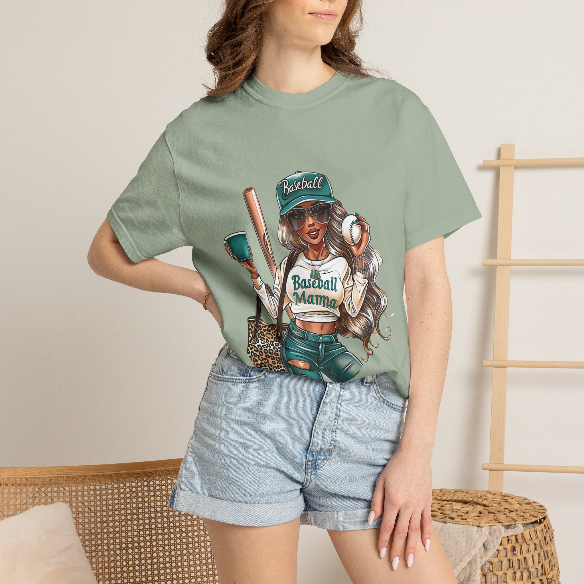 Baseball Mama T-Shirt — Cute Mom Baseball Tee with Bat & Ball Graphic