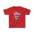 Autism Awareness Kids Tee — "I Wear Blue For My Sister" Puzzle Heart