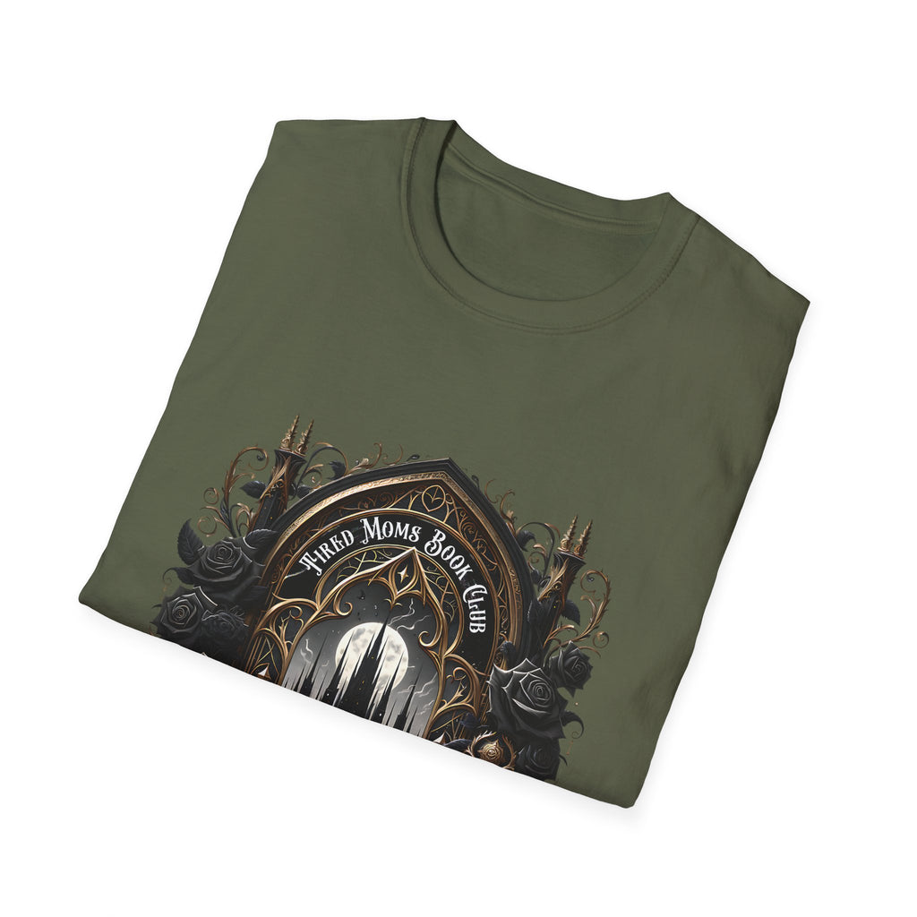 Gothic Library T-Shirt — "Read Books & Rise" Dark Fantasy Graphic Tee