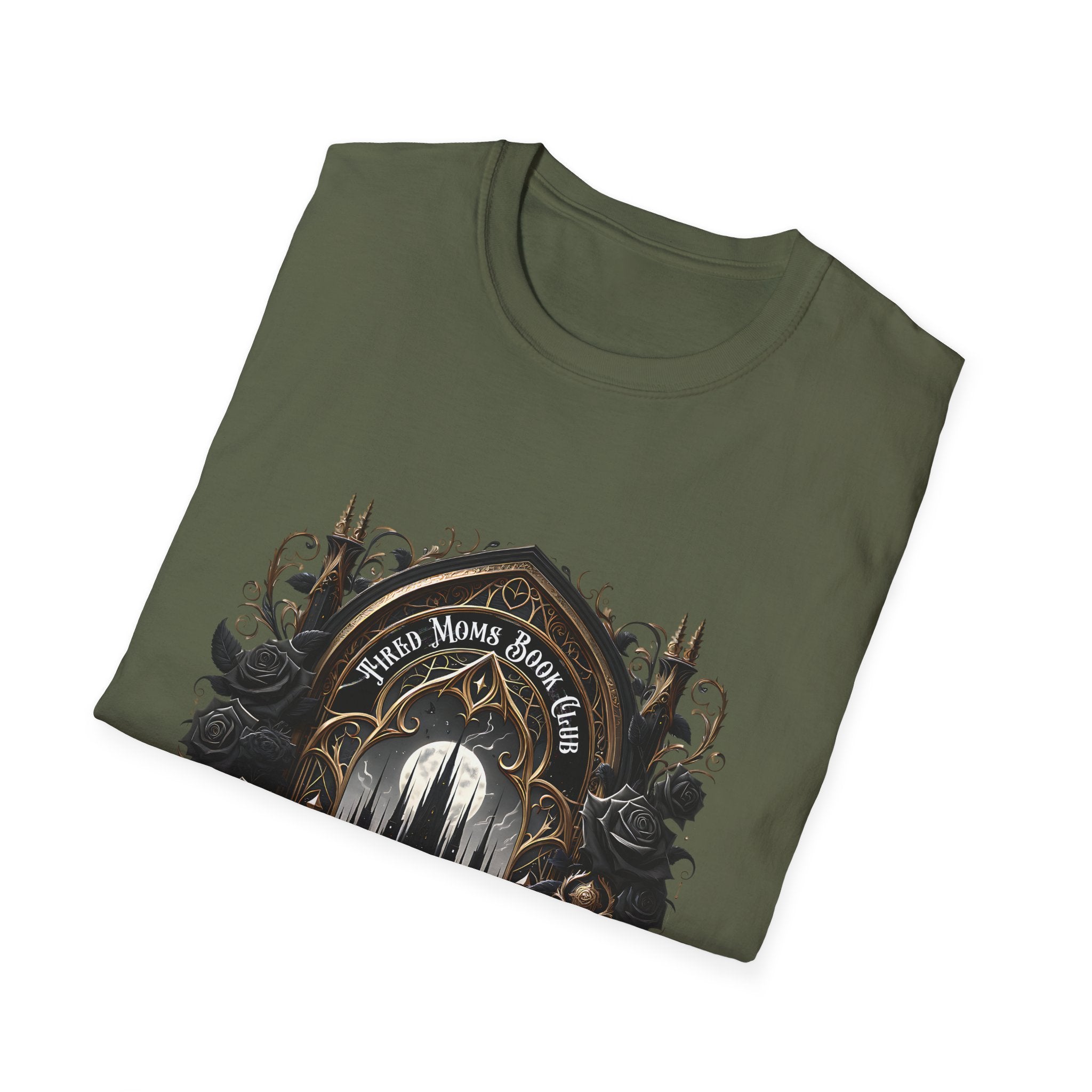 Gothic Library T-Shirt — "Read Books & Rise" Dark Fantasy Graphic Tee
