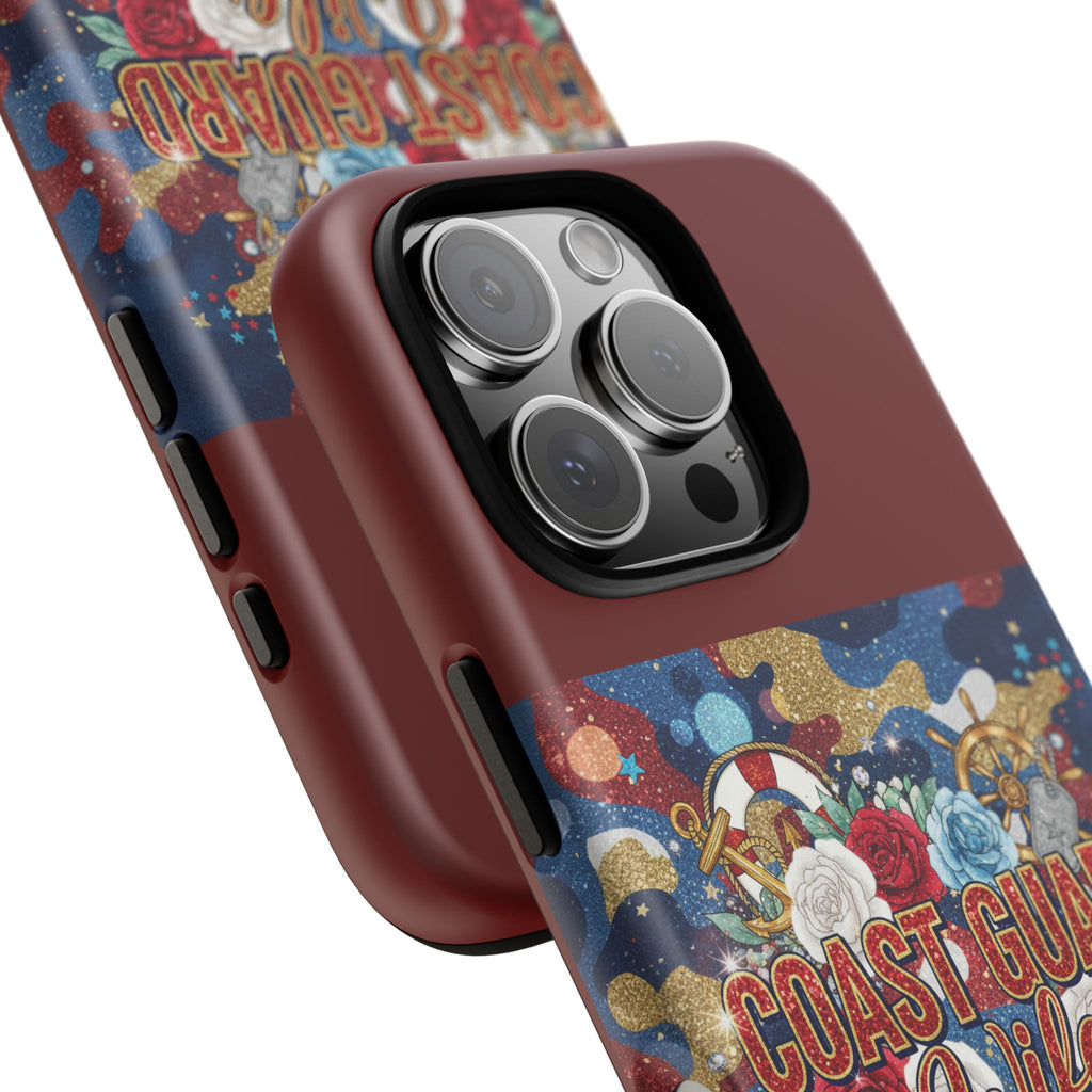 Coast Guard Wife Tough Phone Case — Patriotic Anchor & Lifebuoy Design