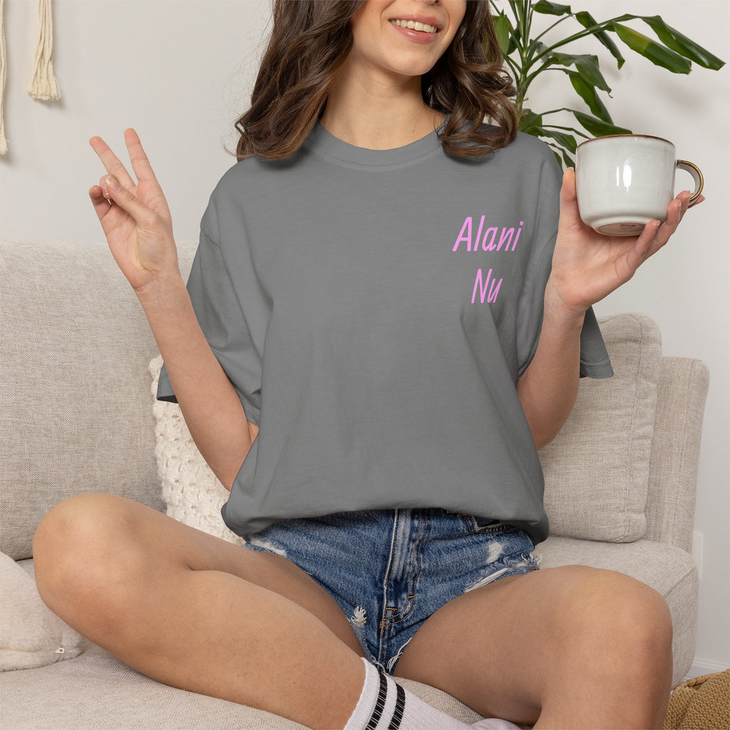 Graphic T-Shirt — Pastel 'Good Vibes' Disco Design (Alami Nu)