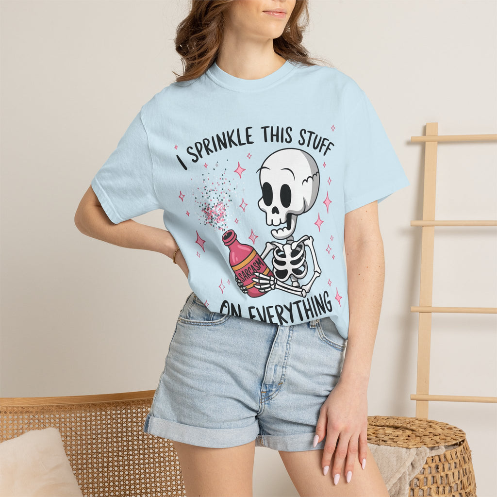 Skeleton Sprinkles T-Shirt — "I Sprinkle This Stuff On Everything" Cute Goth Graphic Tee