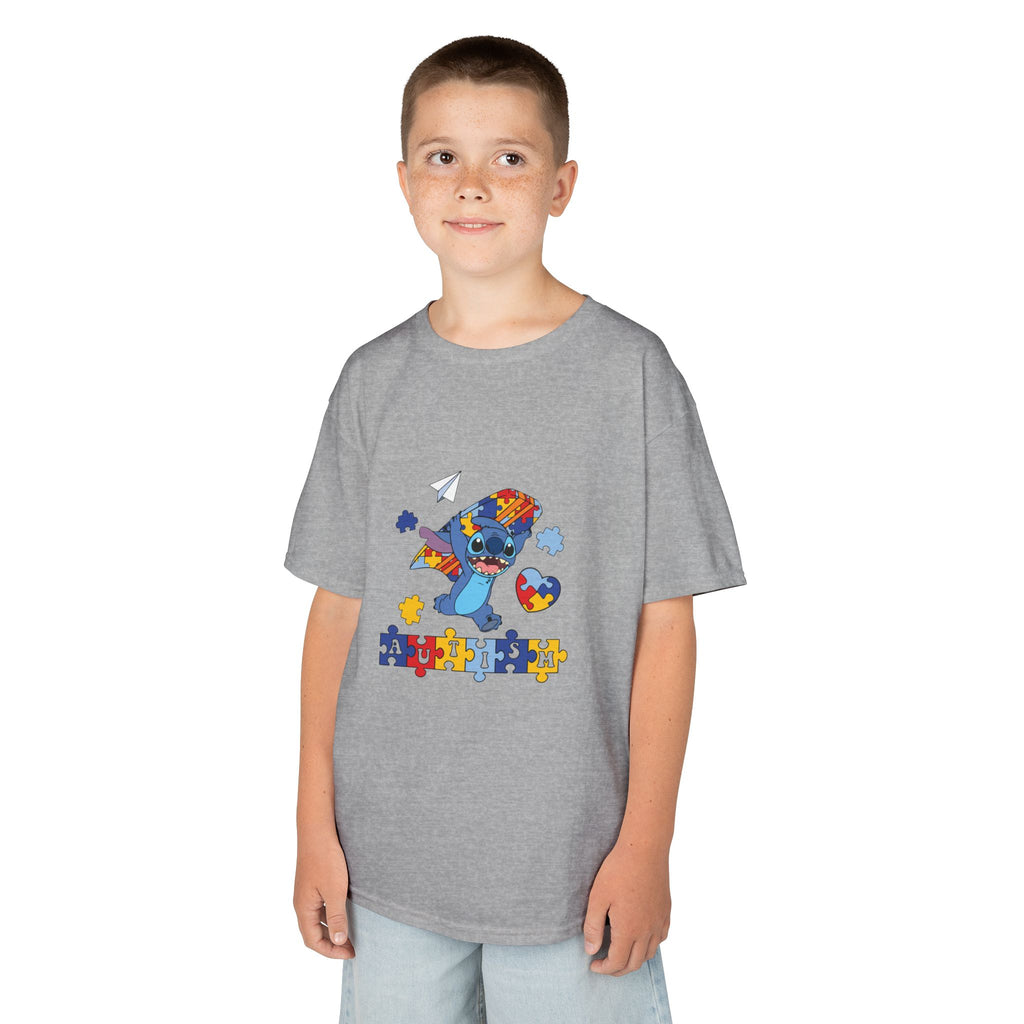 Kids Tee — Colorful Autism Puzzle Heart Design (Autism Awareness)