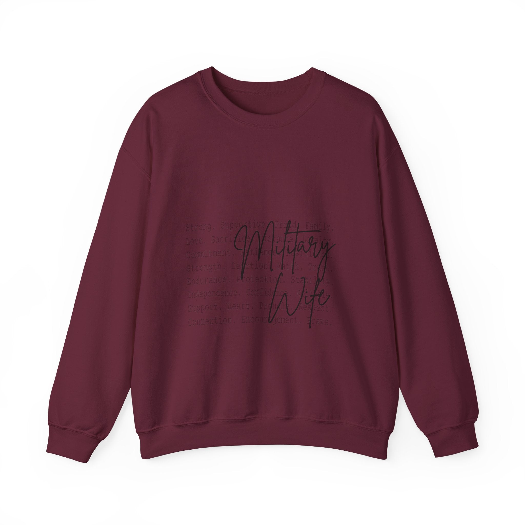 Military Wife Crewneck Sweatshirt – Soft White Tribute Pullover