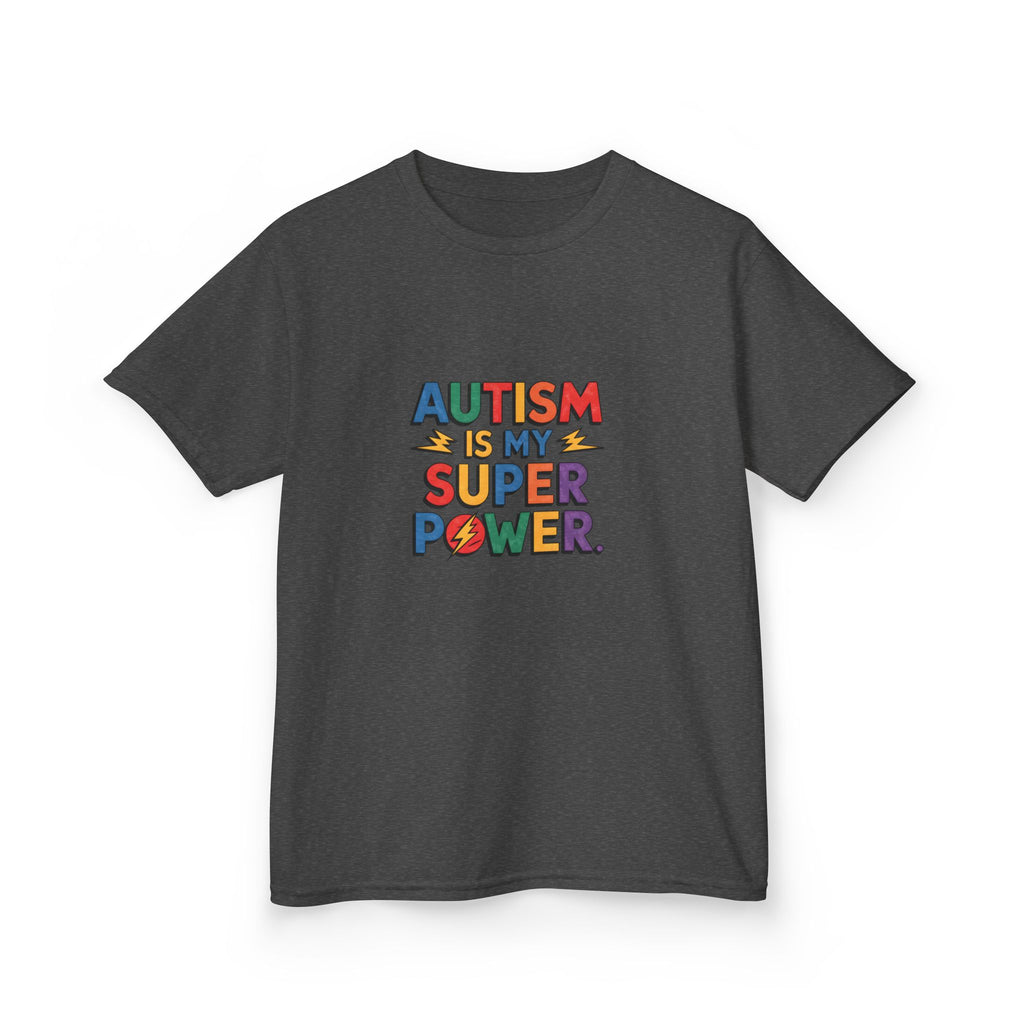 Kids T-Shirt — "Autism Is My Superpower" Colorful Pride Tee for Autism Awareness