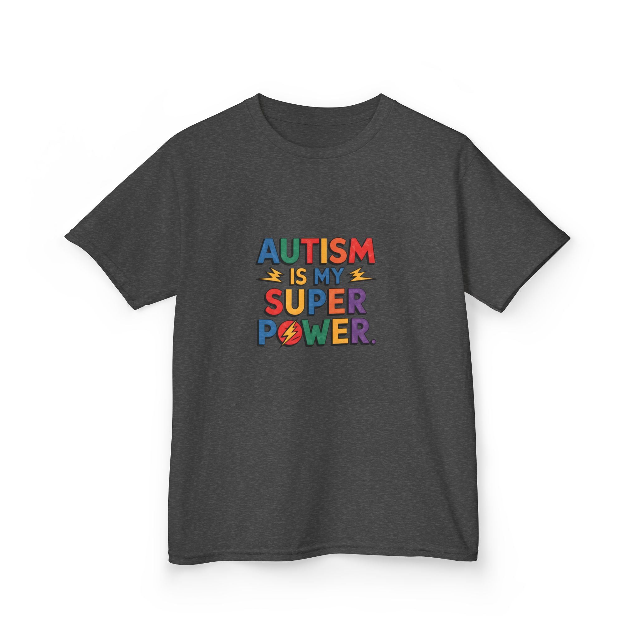 Kids T-Shirt — "Autism Is My Superpower" Colorful Pride Tee for Autism Awareness