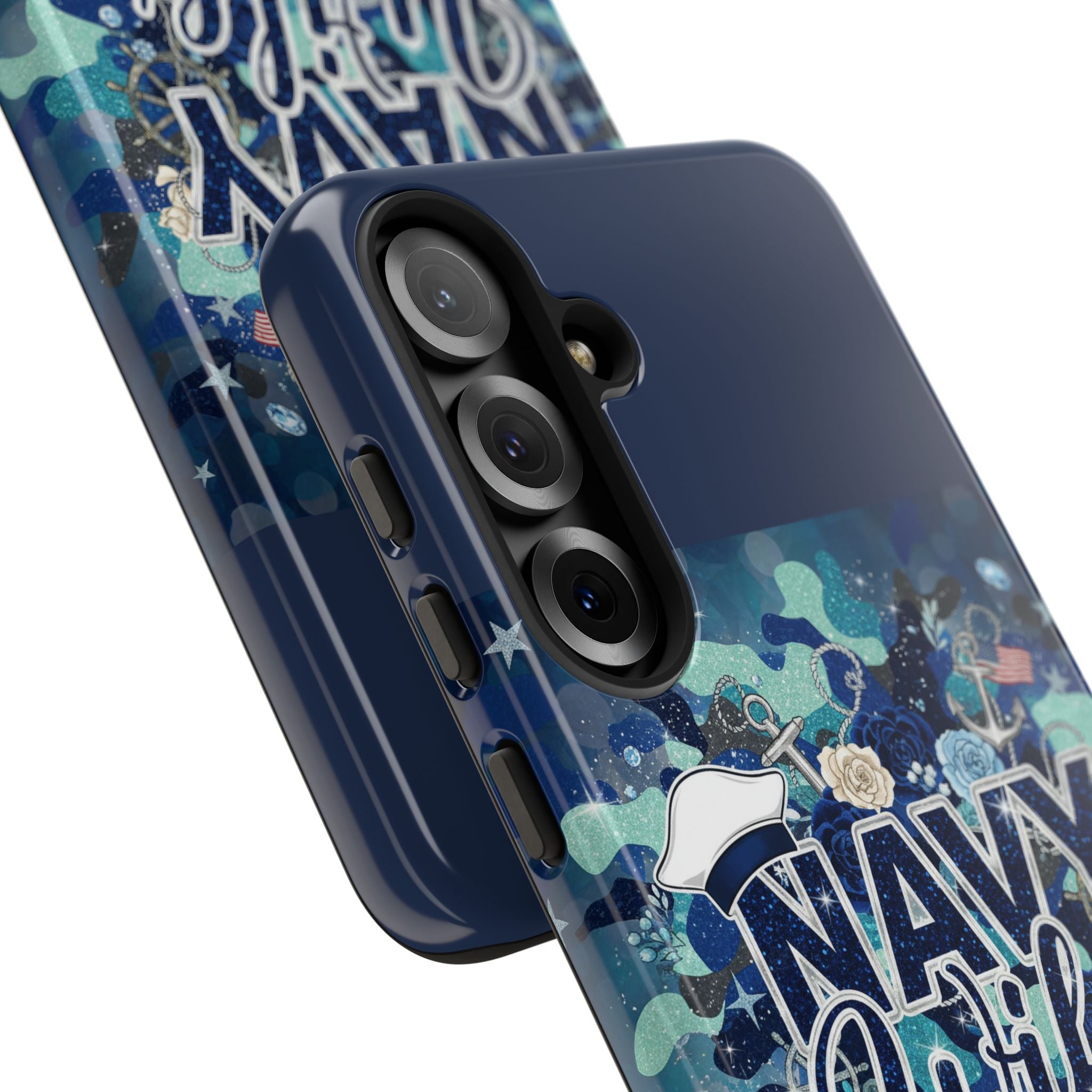 Navy Wife Tough Phone Case — Camouflage Military Tribute Protective Cover
