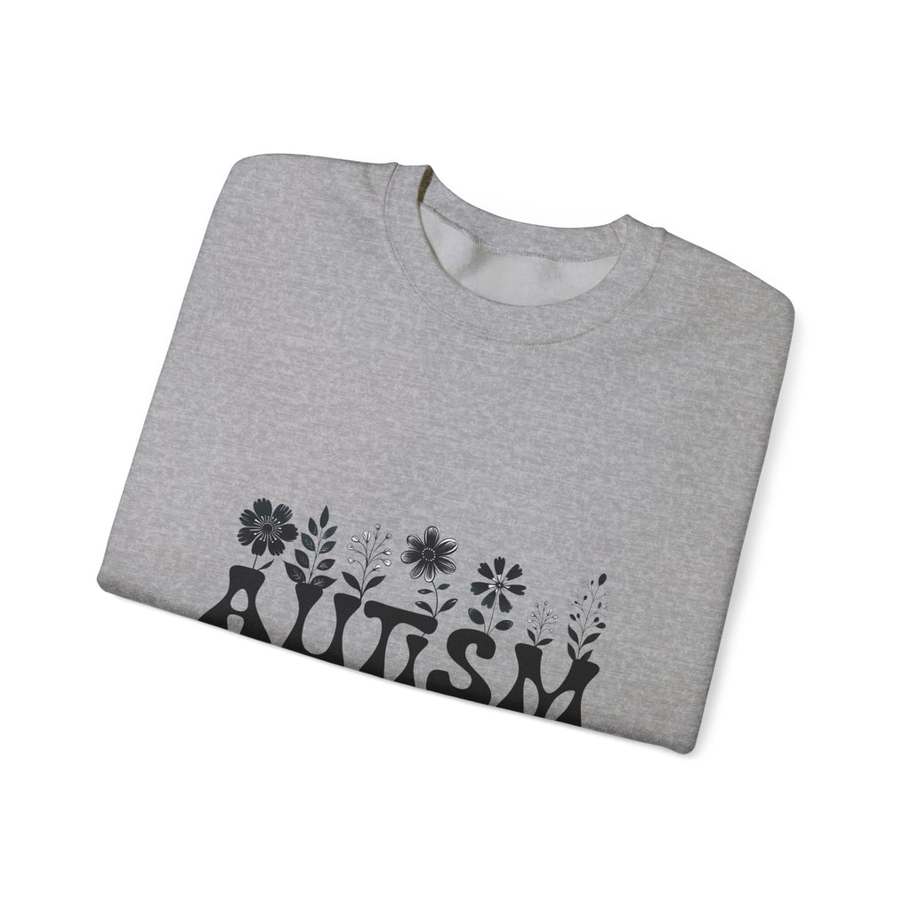 Autism Mom Crewneck Sweatshirt — Retro Floral Support Tee