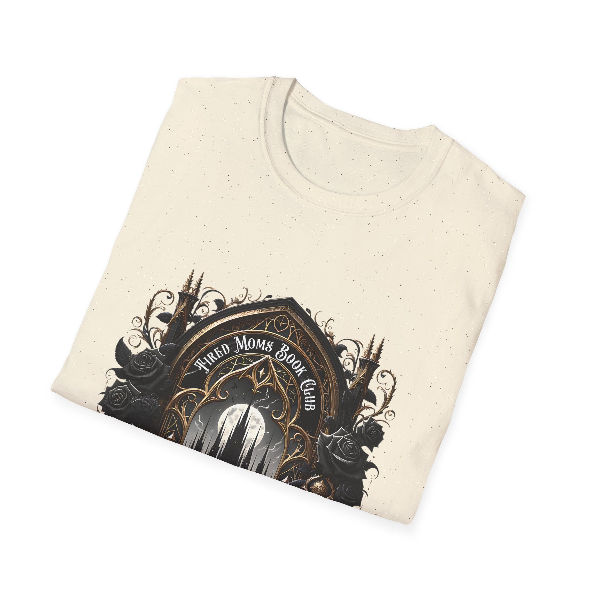 Gothic Library T-Shirt — "Read Books & Rise" Dark Fantasy Graphic Tee