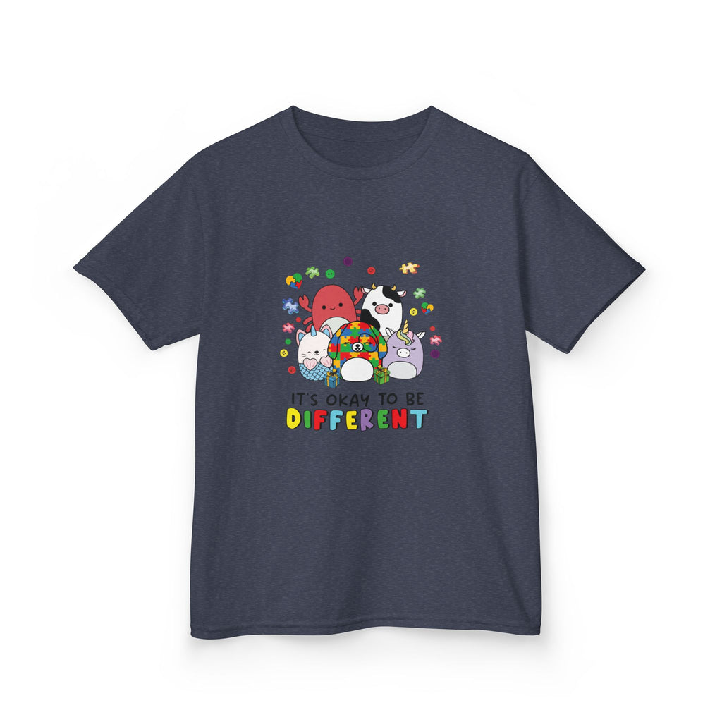 Kids Tee — "It's Okay to Be Different" Colorful Diversity Cartoon Shirt