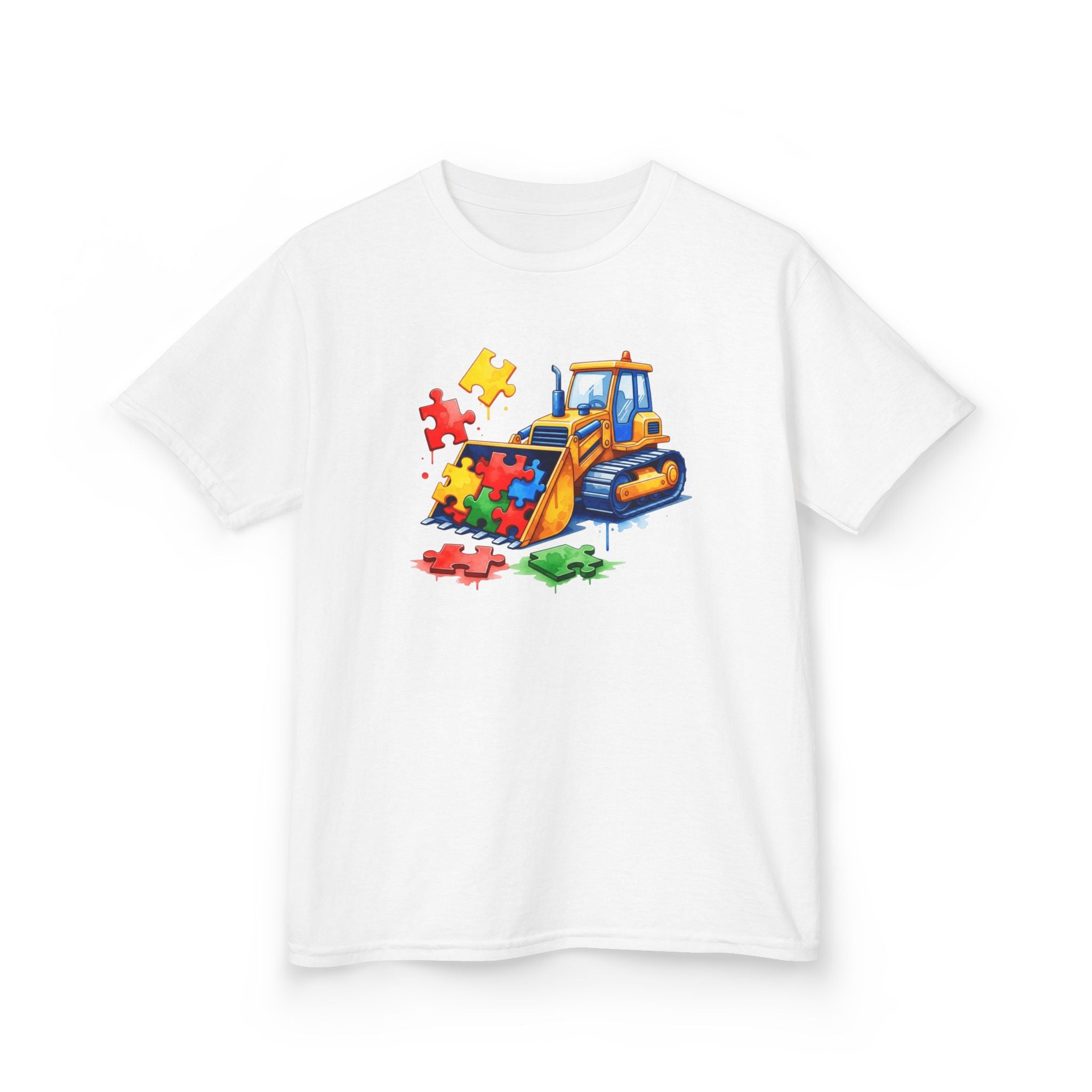 Kids Bulldozer Puzzle Tee — Construction Truck Shirt for Toddlers