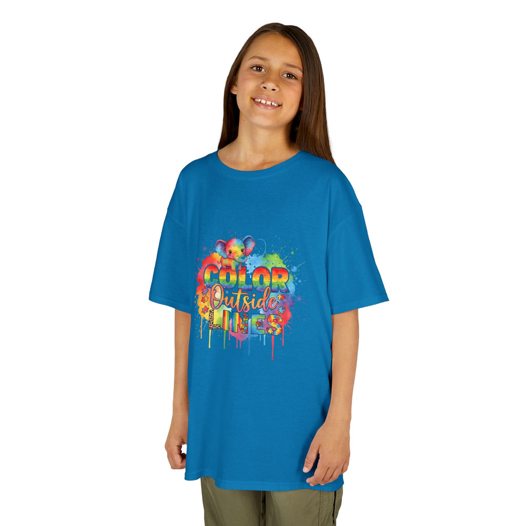Kids T-Shirt — Color Outside the Lines Rainbow Drip Tee