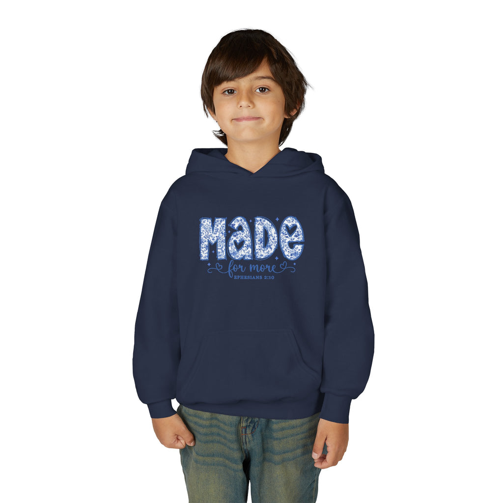 Youth Hoodie - "Made for More" Inspirational Floral Design