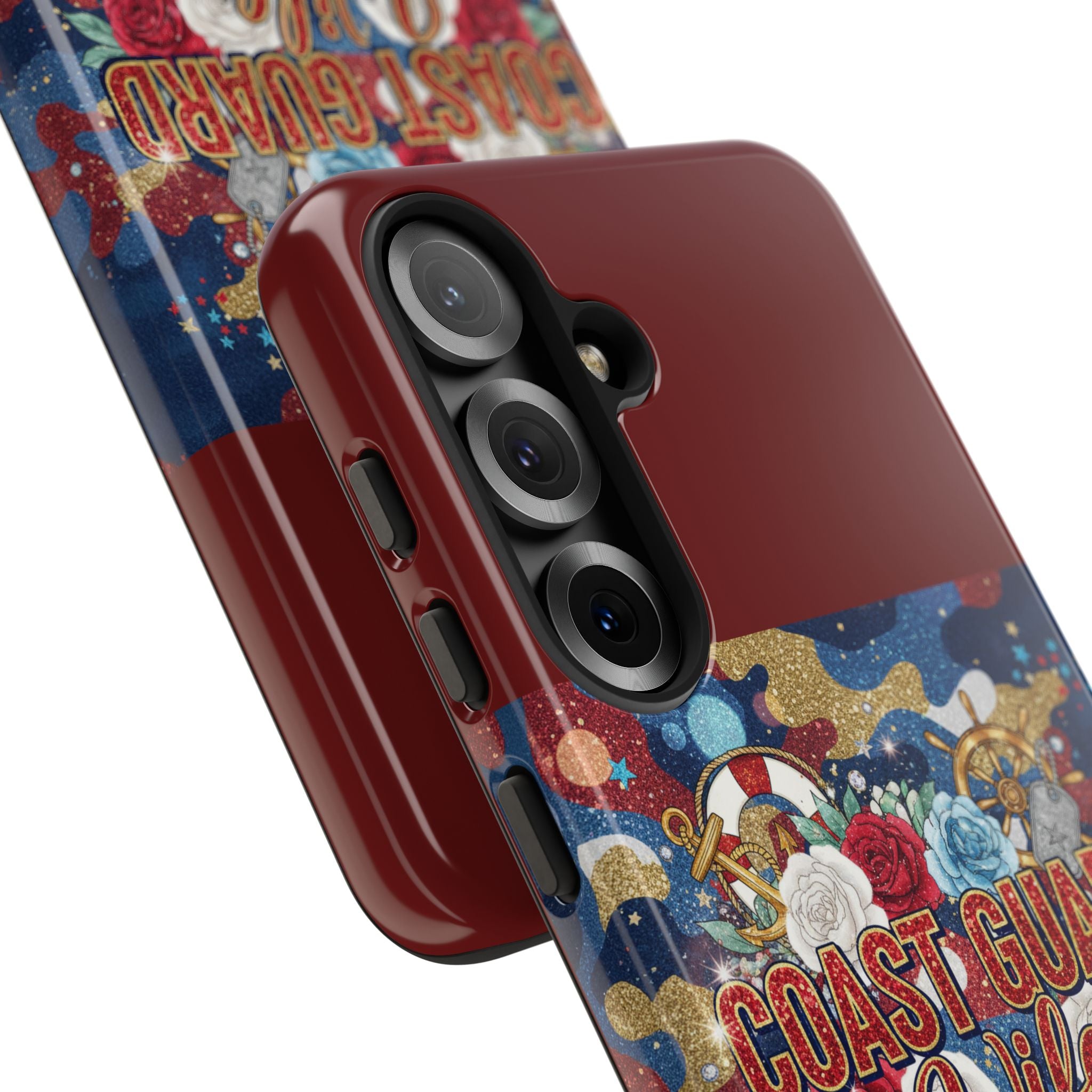 Coast Guard Wife Tough Phone Case — Patriotic Anchor & Lifebuoy Design