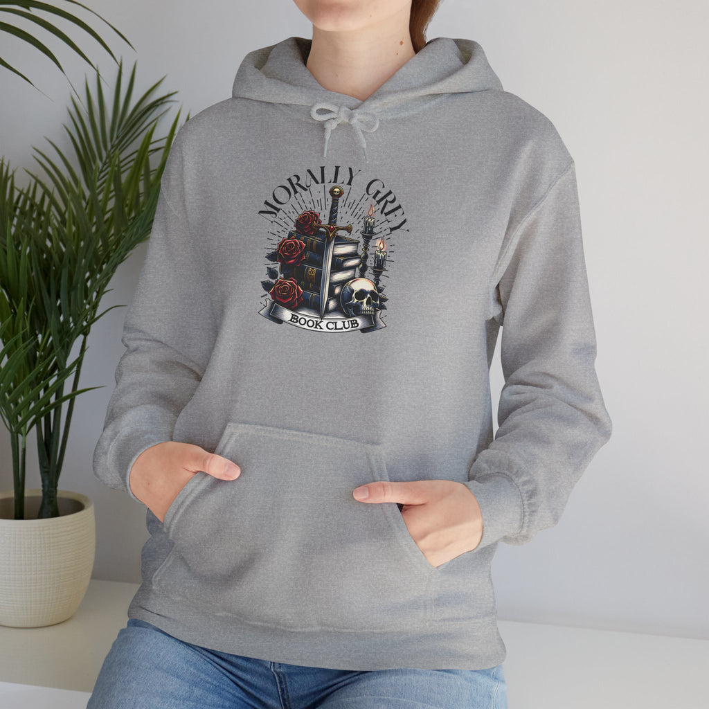 Horror Girl Graphic Hoodie – Gothic Roses & Vintage Candle Illustration